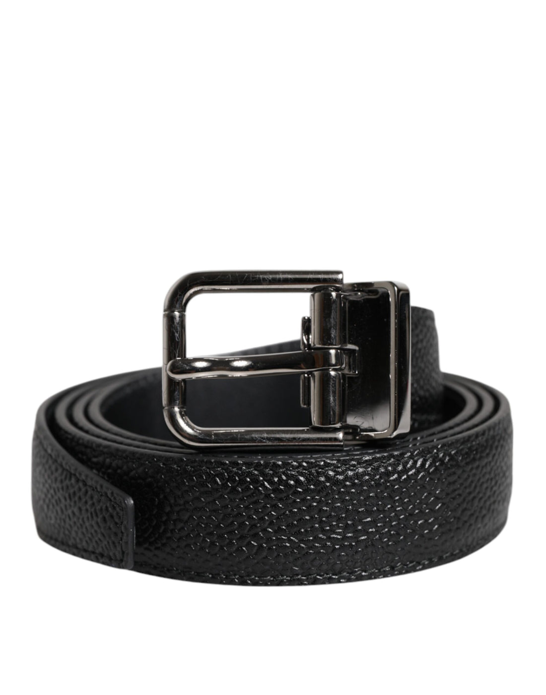 Dolce &amp;amp; Gabbana Svart Kalvskinnsbälte med Klassiskt Metallspänne