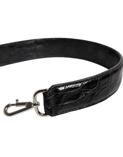 Dolce &amp;amp; Gabbana svart axelrem i alligatorläder