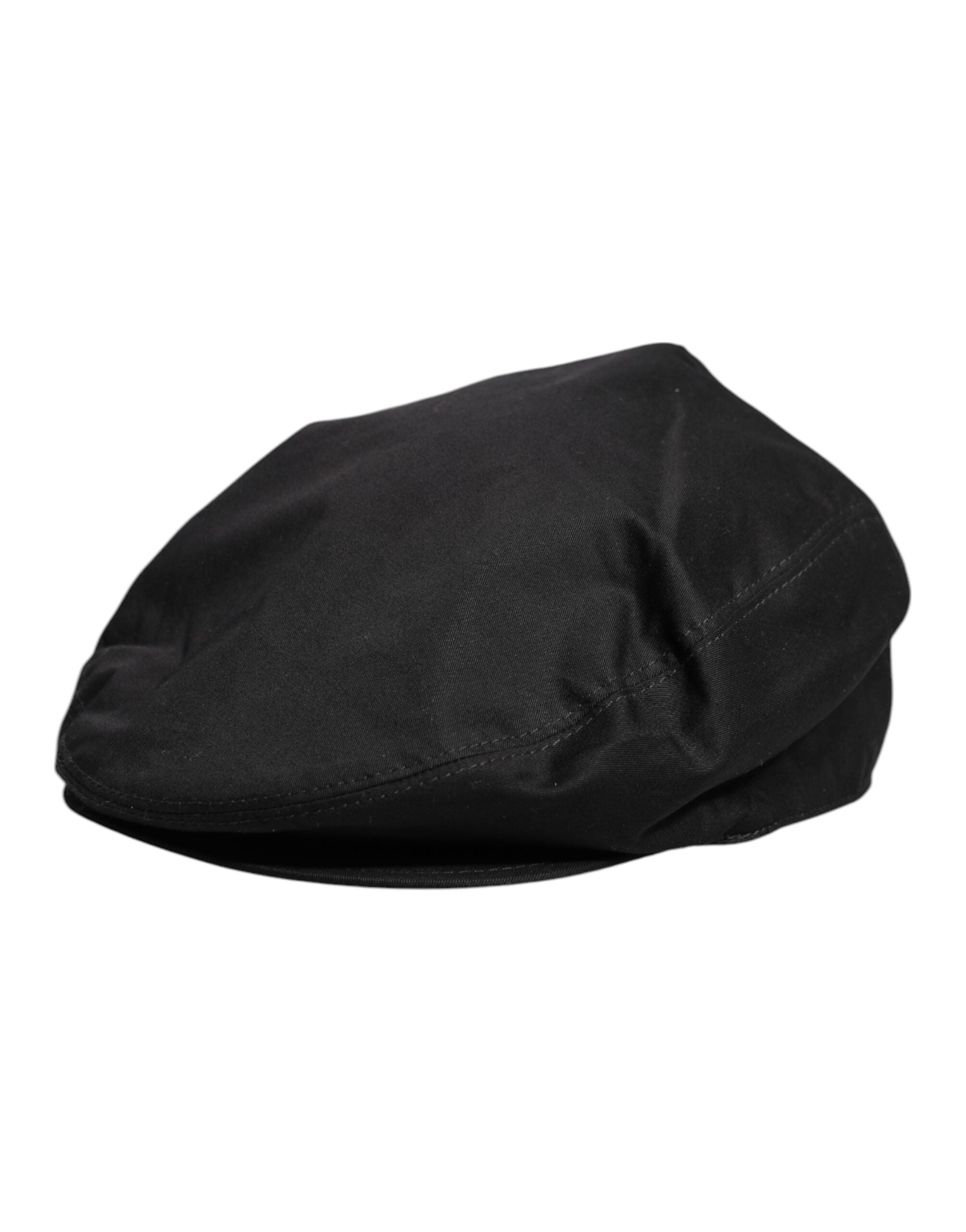 Dolce &amp;amp; Gabbana Black Cotton Newsboy Capello Cabbie Hat