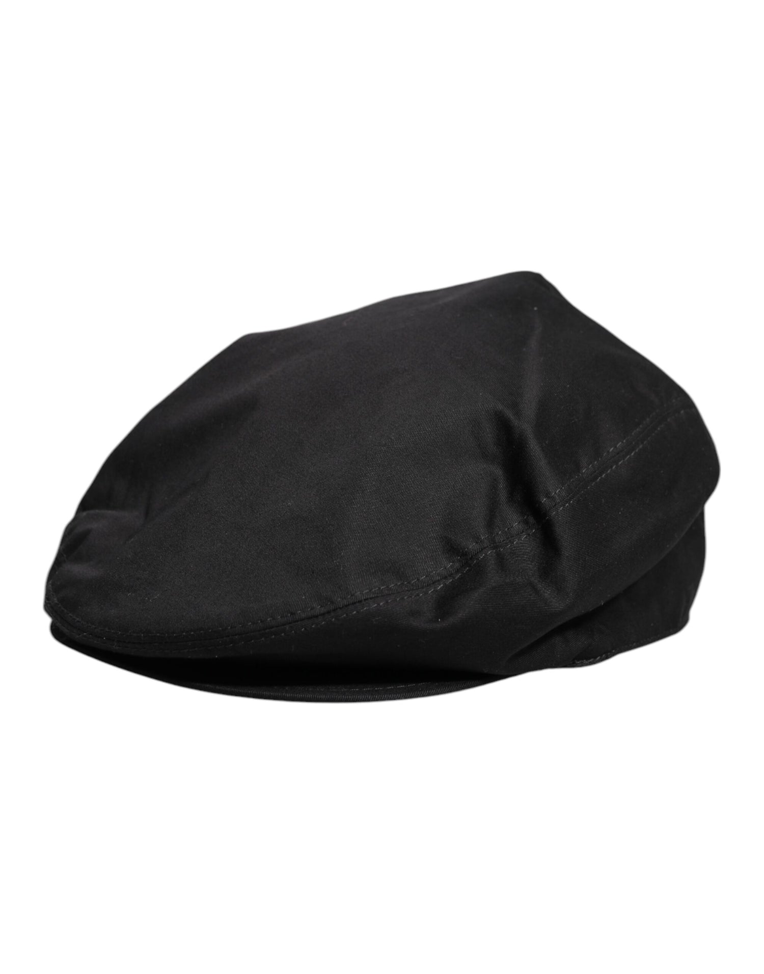 Dolce &amp;amp; Gabbana Black Cotton Newsboy Capello Cabbie Hat