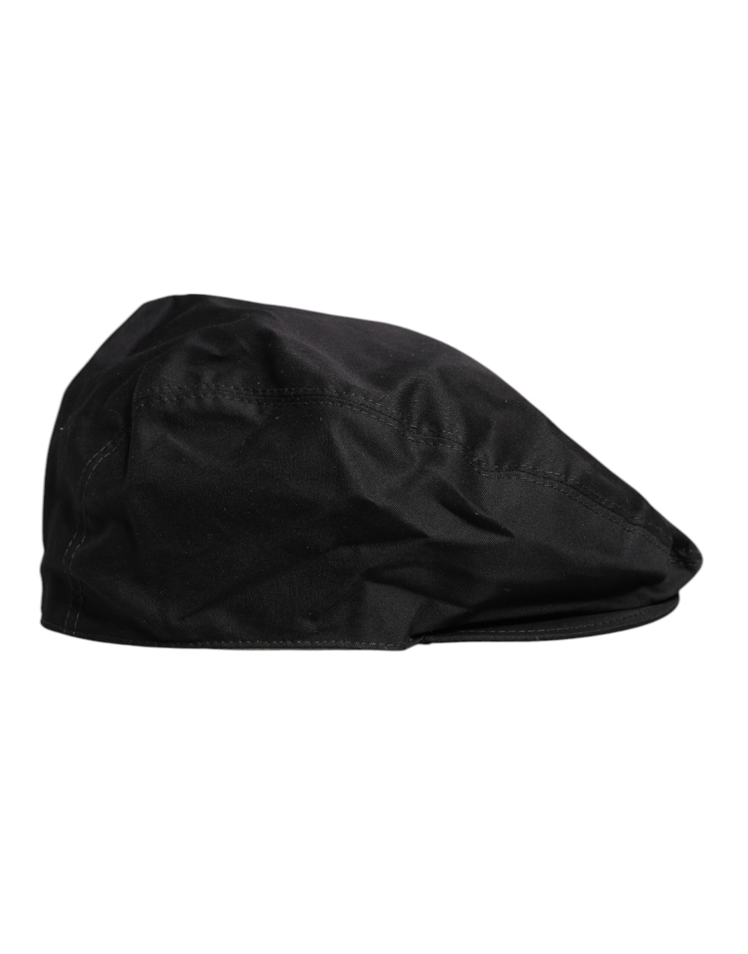 Dolce &amp;amp; Gabbana Black Cotton Newsboy Capello Cabbie Hat