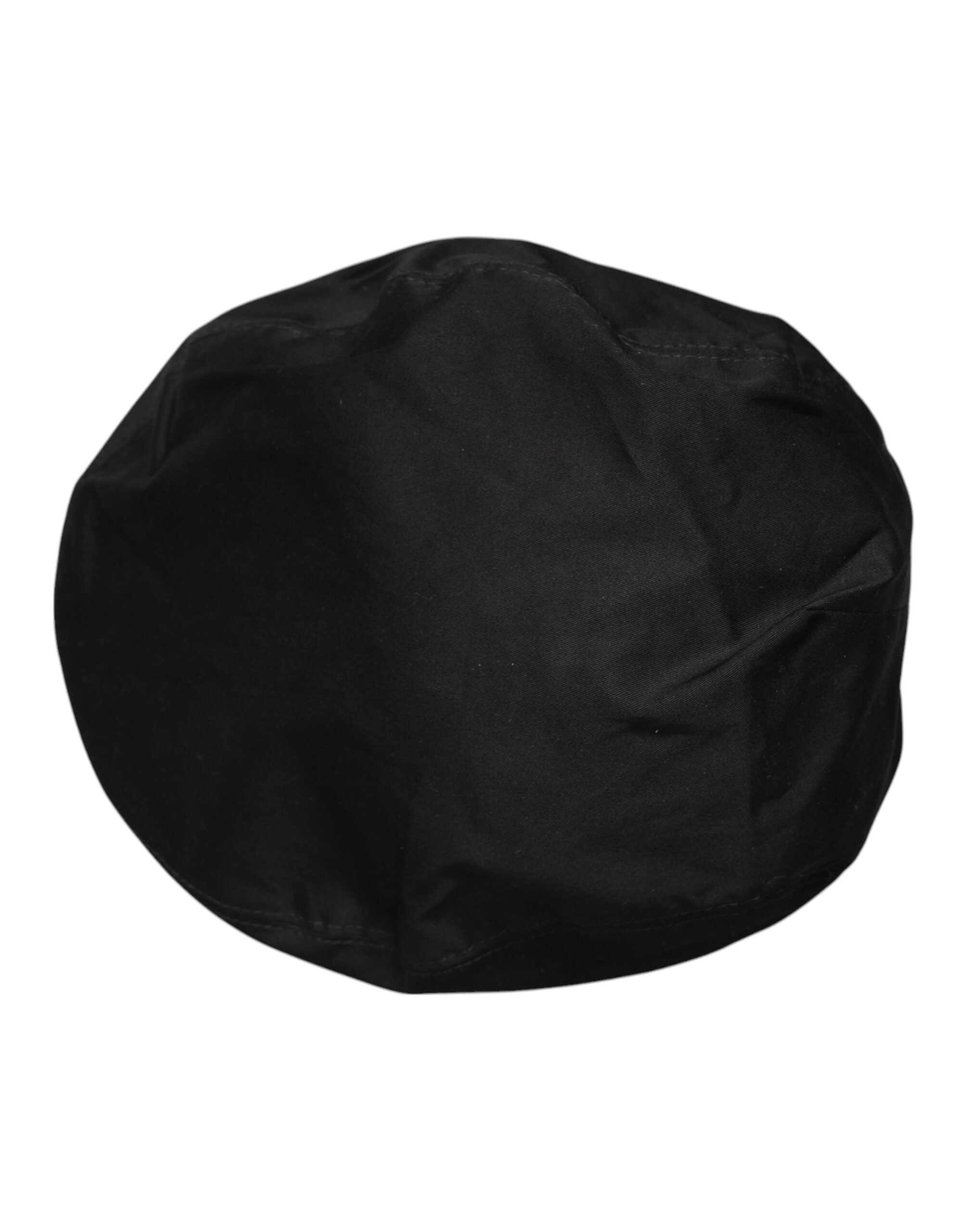 Dolce &amp;amp; Gabbana Black Cotton Newsboy Capello Cabbie Hat