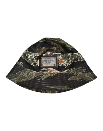 Dolce &amp;amp; Gabbana Flerfärgad DG Plaque Bredbrättad Bucket Hatt