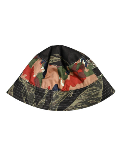 Dolce &amp;amp; Gabbana Flerfärgad DG Plaque Bredbrättad Bucket Hatt