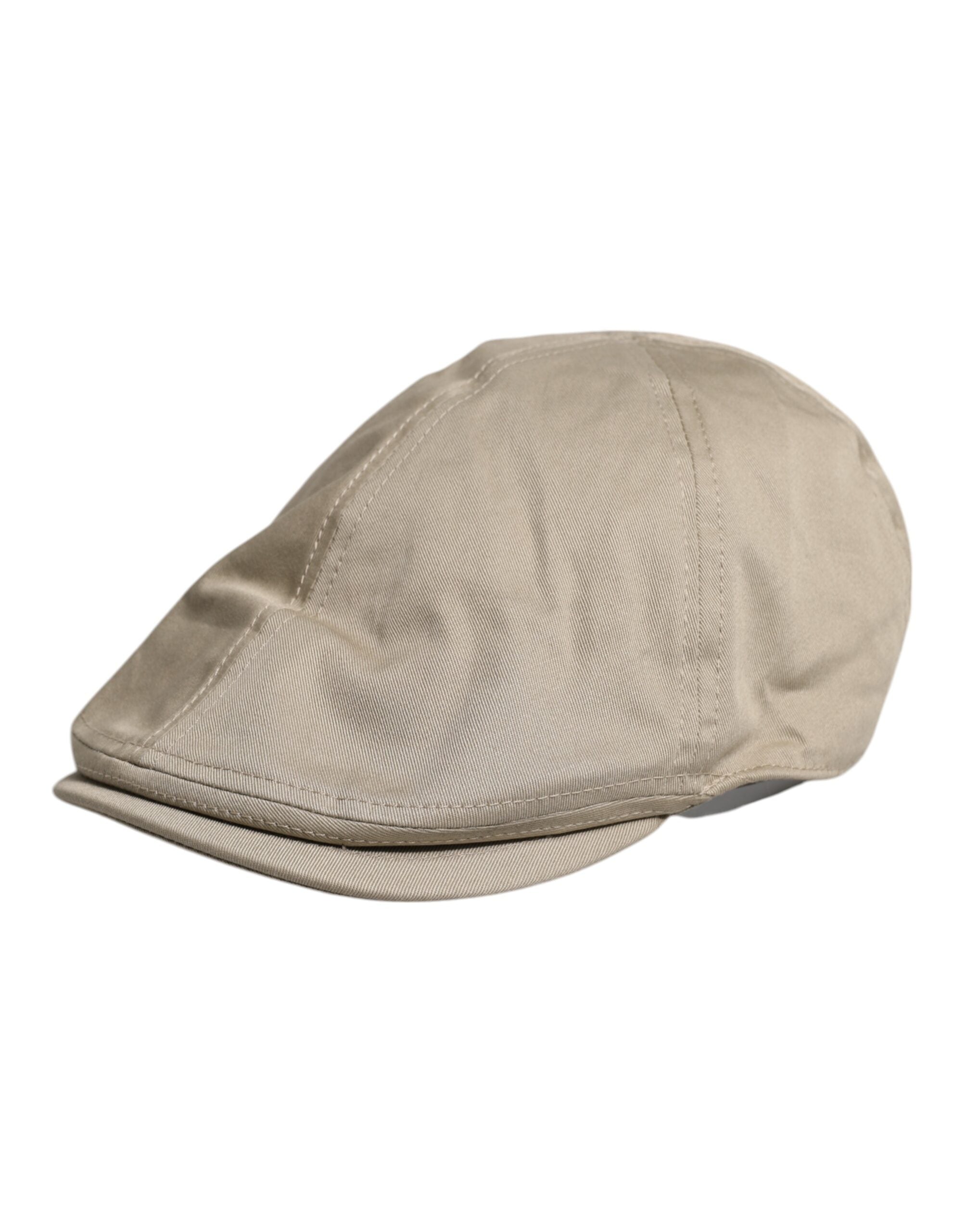 Dolce &amp;amp; Gabbana Beige Cotton Newsboy Capello Cabbie Hat