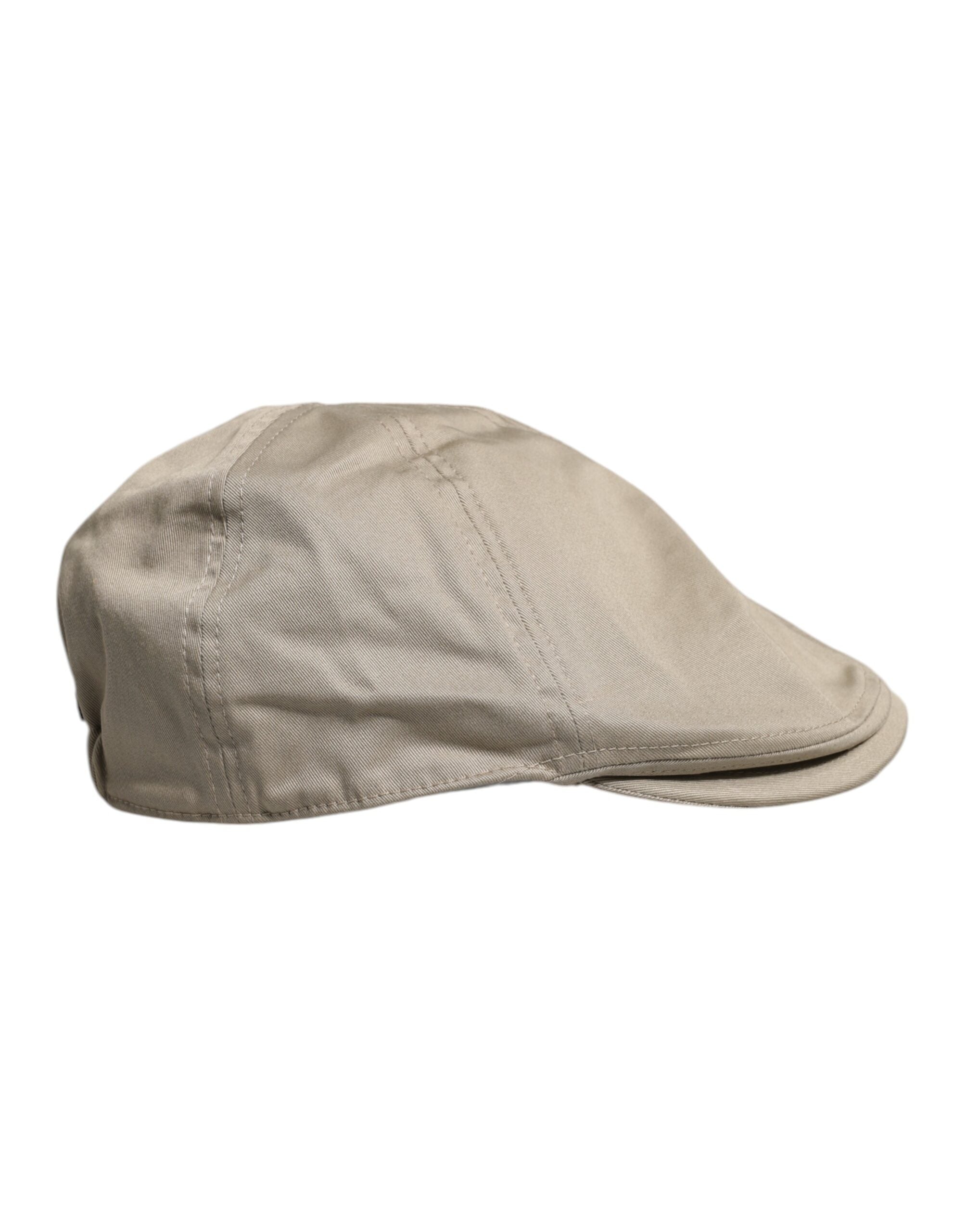 Dolce &amp;amp; Gabbana Beige Cotton Newsboy Capello Cabbie Hat