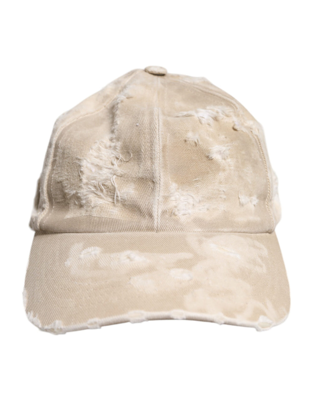 Dolce &amp;amp; Gabbana Beige Trasig Bomulls 6 Paneler Baseballkeps