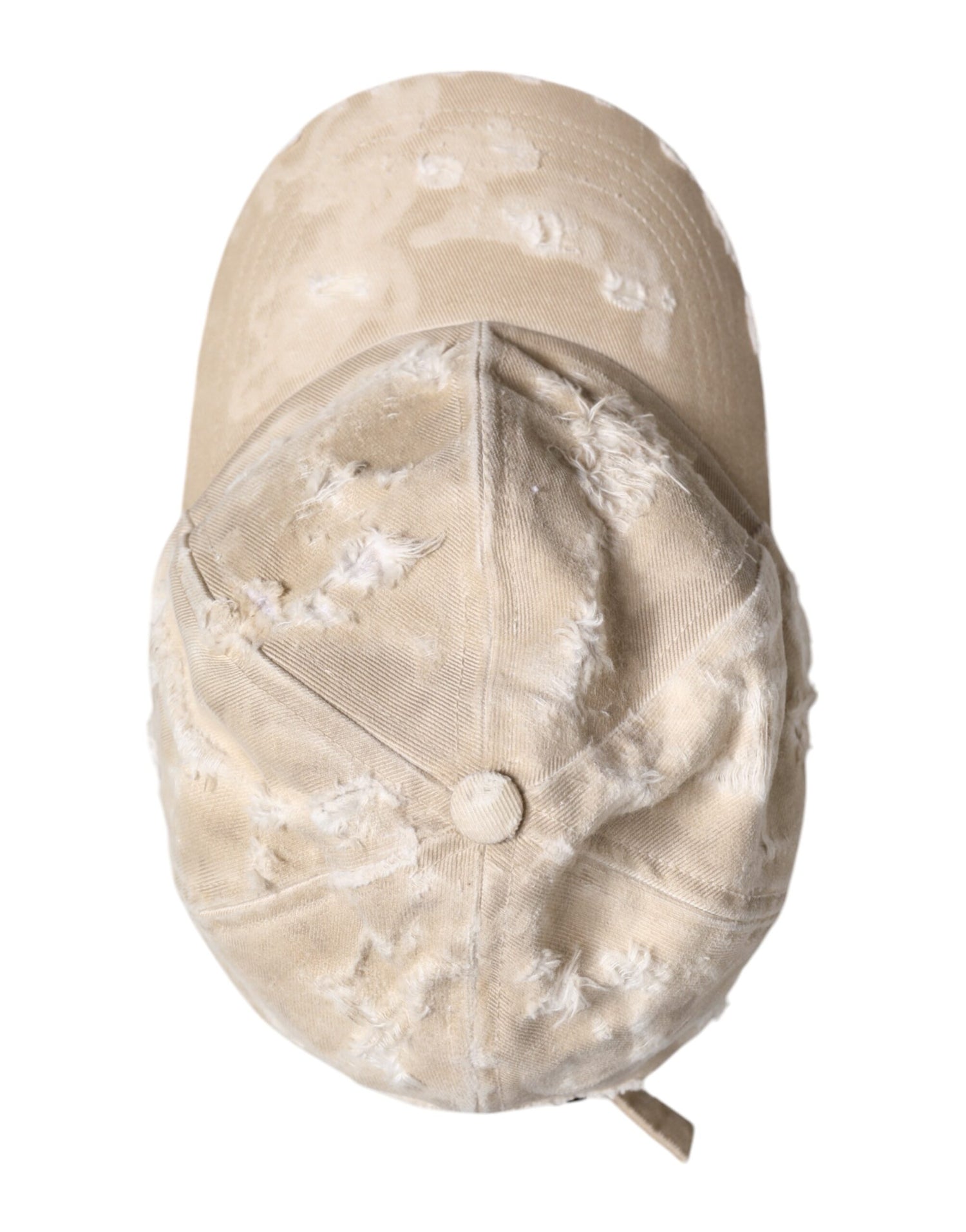 Dolce &amp;amp; Gabbana Beige Trasig Bomulls 6 Paneler Baseballkeps