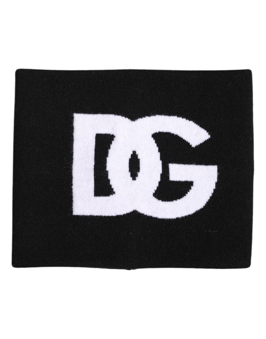 Dolce &amp;amp; Gabbana Svartvit Stickad Halsduk med Logotyptryck