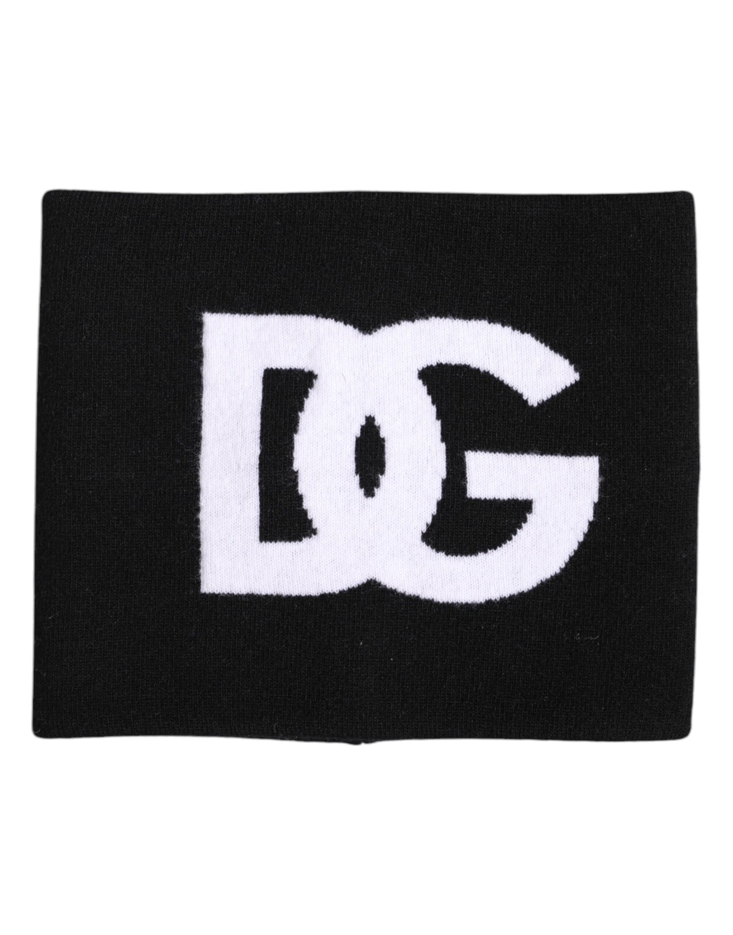 Dolce &amp;amp; Gabbana Svartvit Stickad Halsduk med Logotyptryck