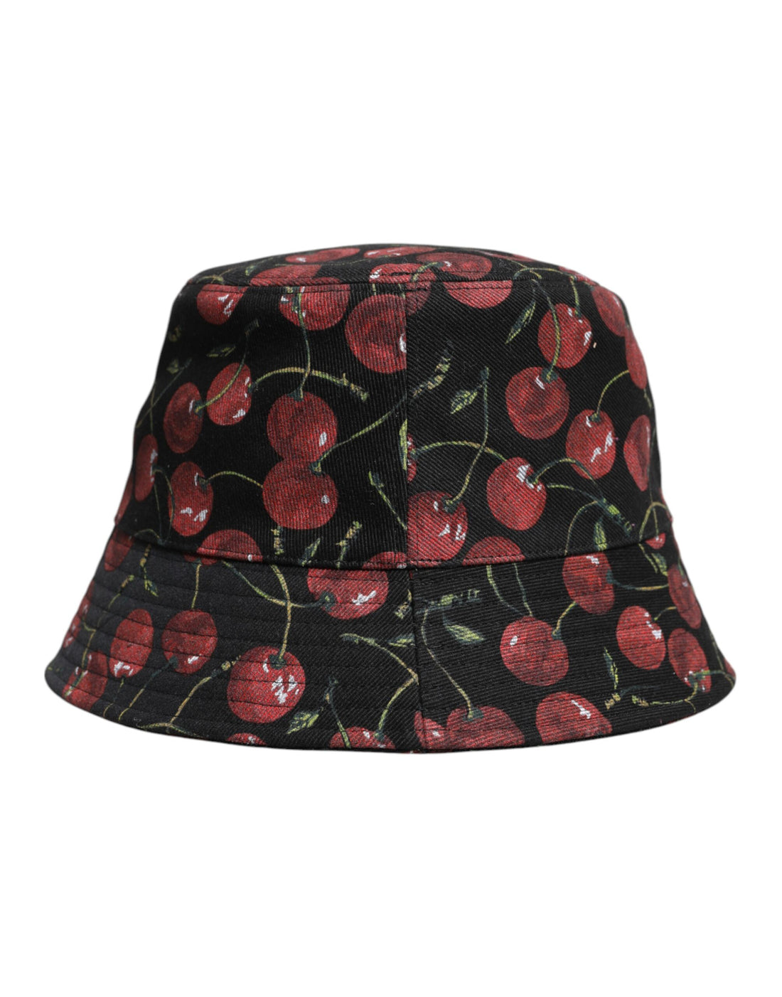 Dolce &amp;amp; Gabbana Svart Bomullsmönstrad Bucket Hatt med Bred Brätte