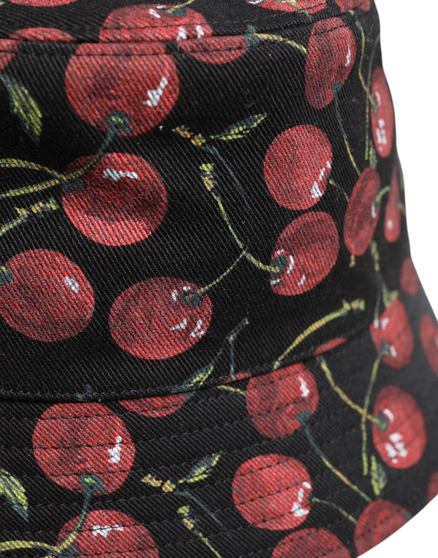 Dolce &amp;amp; Gabbana Svart Bomullsmönstrad Bucket Hatt med Bred Brätte
