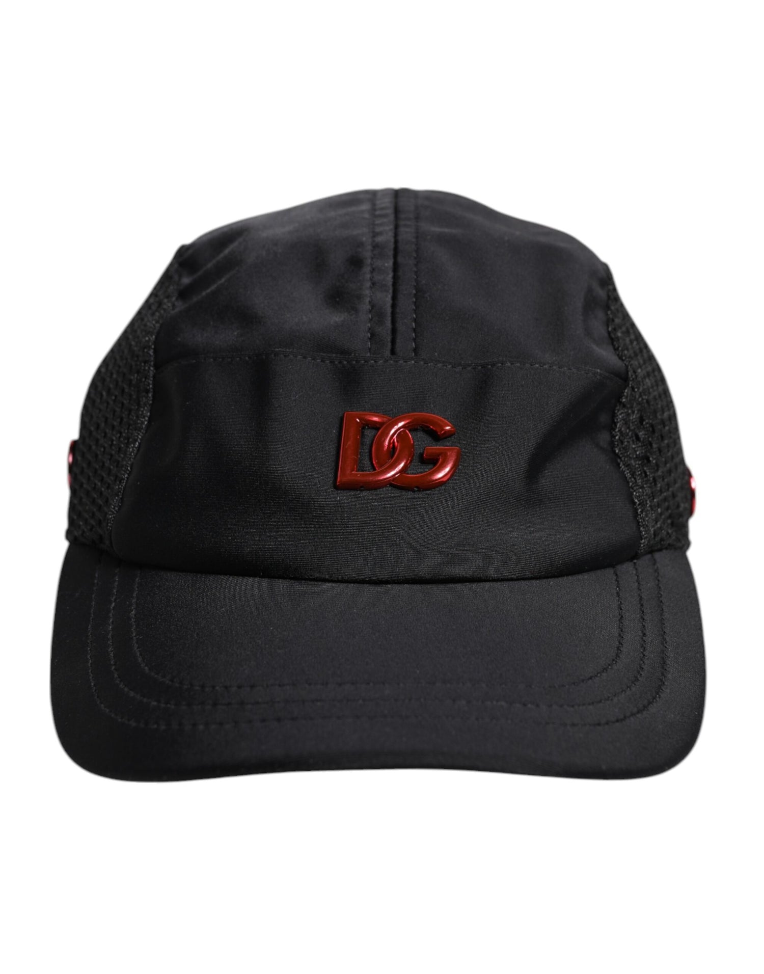 Dolce &amp;amp; Gabbana svart nylonkeps med DG-logotyp och 6 paneler