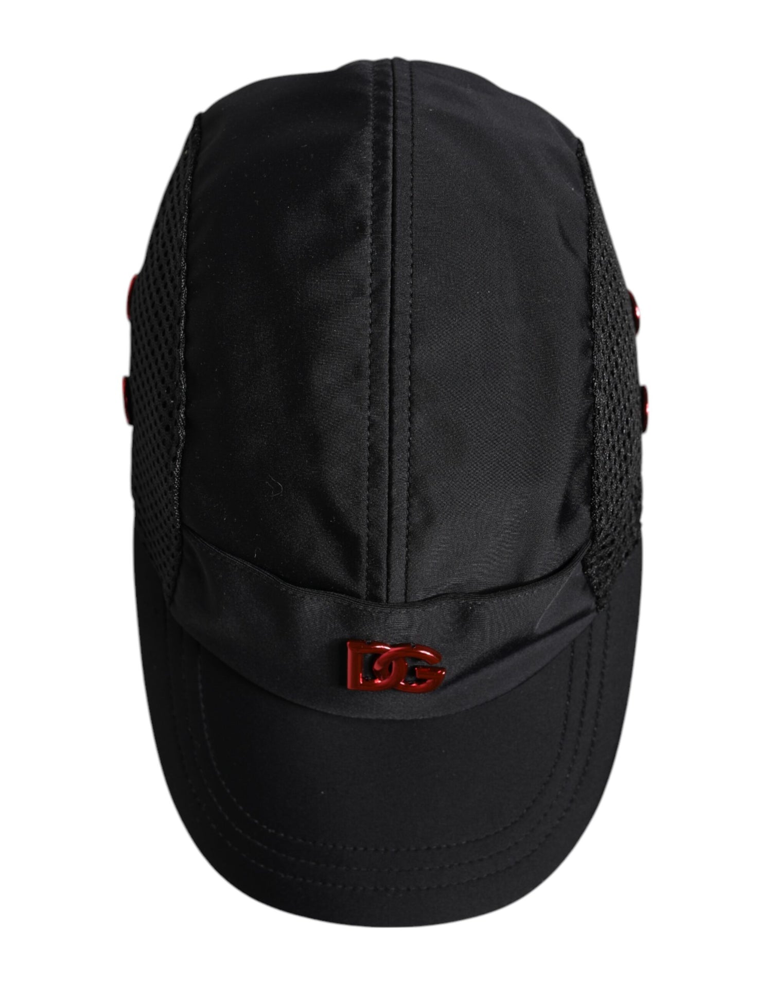 Dolce &amp;amp; Gabbana svart nylonkeps med DG-logotyp och 6 paneler