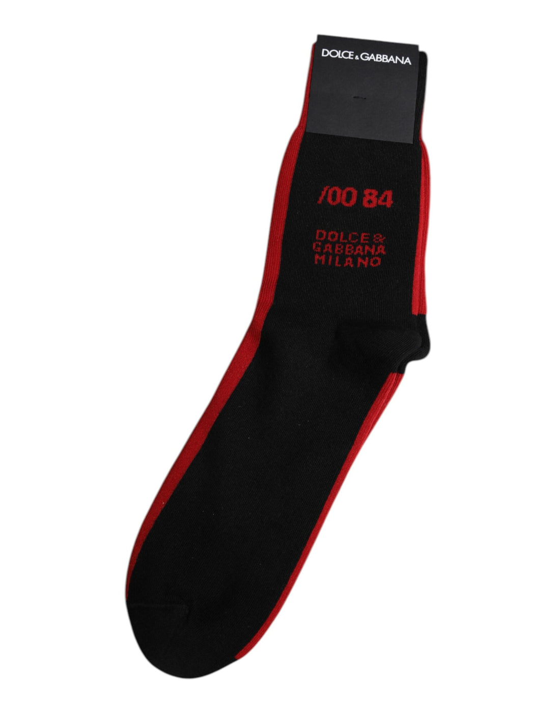 Dolce &amp;amp; Gabbana Svarta Nylon DG Logo Mid Calf Herrstrumpor