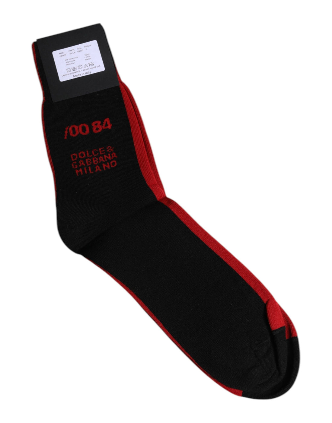 Dolce &amp;amp; Gabbana Svarta Nylon DG Logo Mid Calf Herrstrumpor