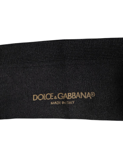 Dolce &amp;amp; Gabbana Svarta Bomulls DG Logo Mellanhöga Herrstrumpor