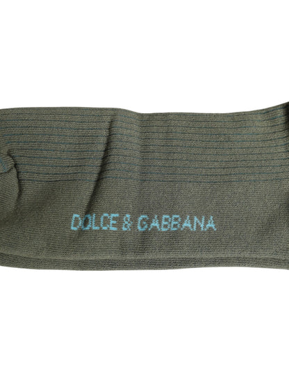 Dolce &amp;amp; Gabbana Grå Bomull DG Bear Mid Calf Strumpor