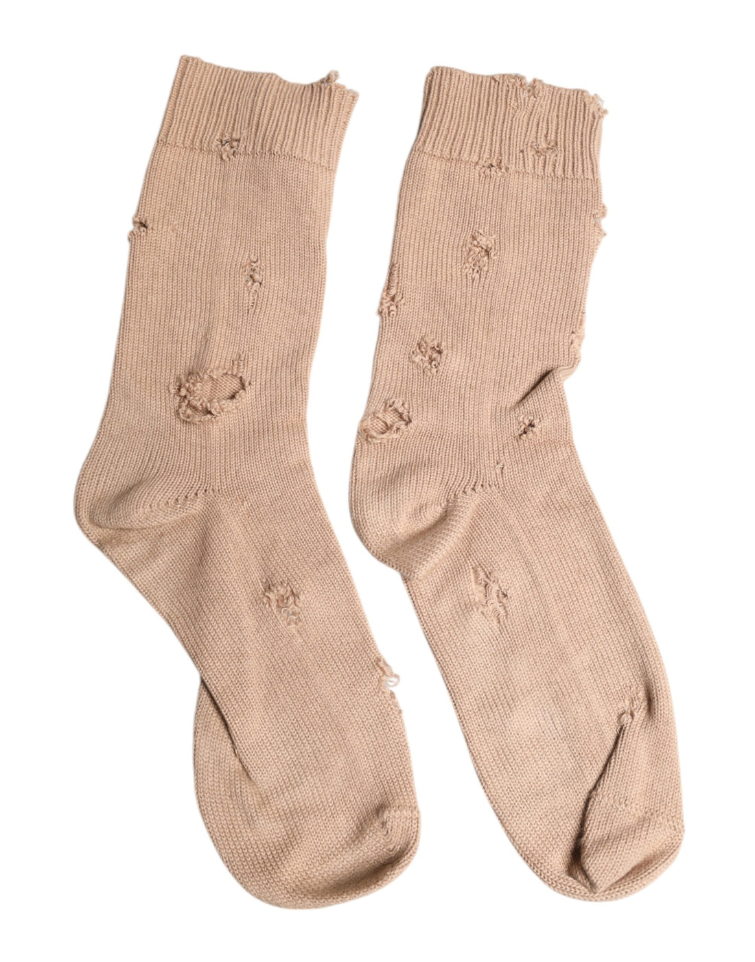 Dolce &amp;amp; Gabbana Beige Solid Stretch Mid Calf Herrstrumpor