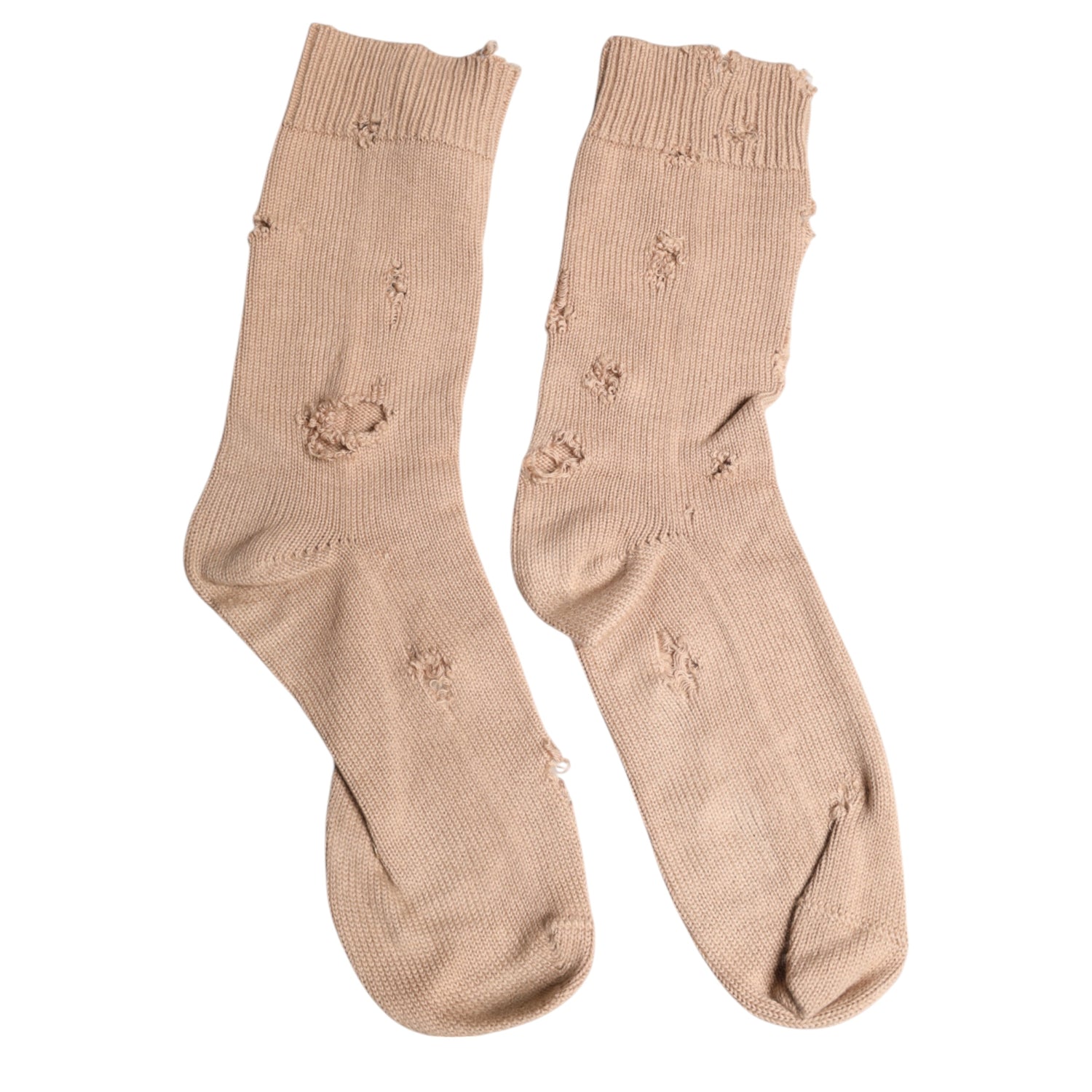 Dolce &amp;amp; Gabbana Beige Solid Stretch Mid Calf Herrstrumpor