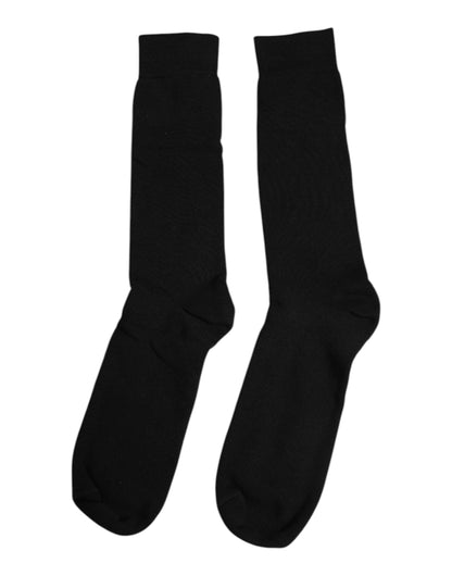 Dolce &amp;amp; Gabbana Svarta Enfärgade Bomullsstrumpor Till Herr, Mid Calf