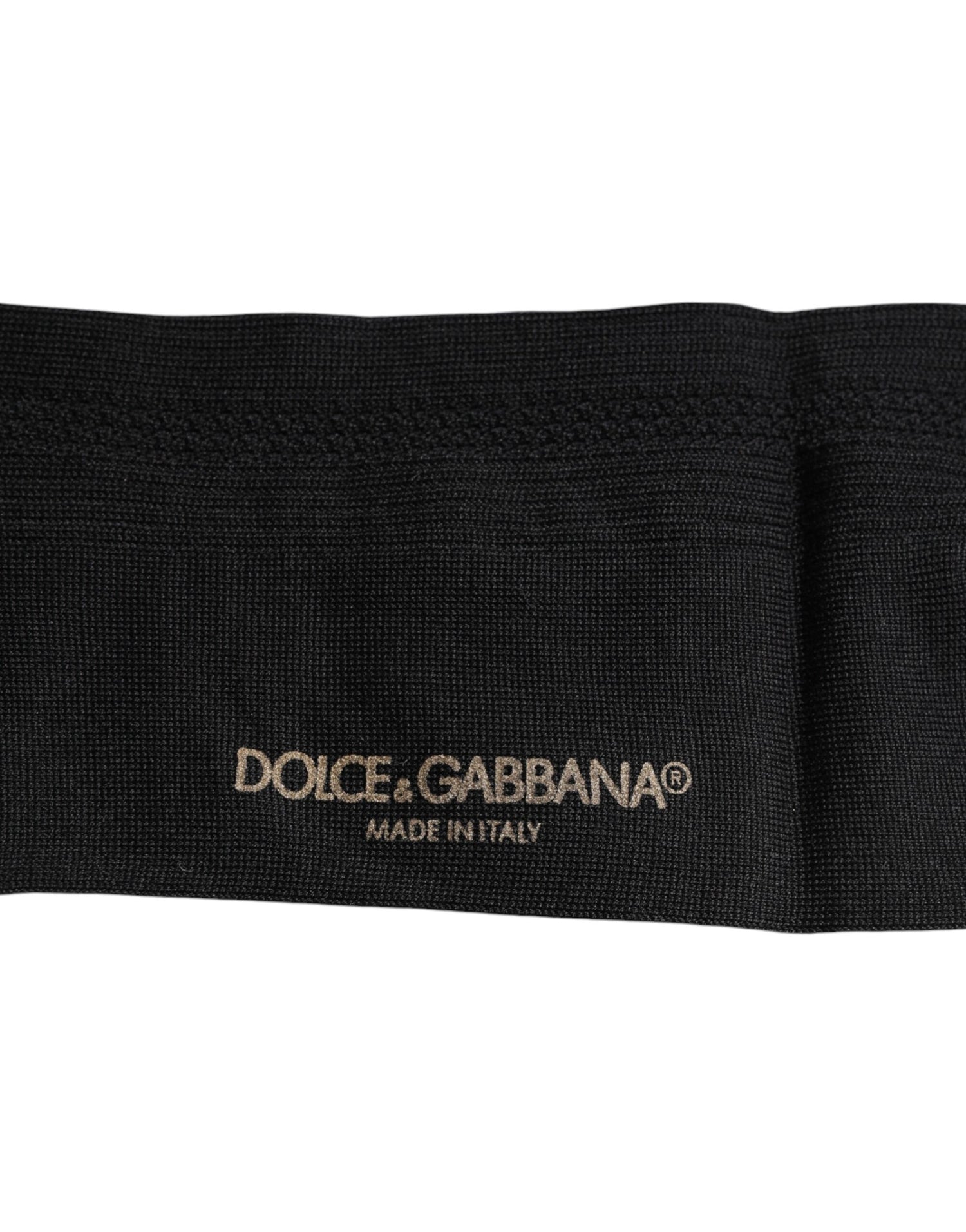 Dolce &amp;amp; Gabbana Svarta Stretch Logo Mid Calf Herrstrumpor