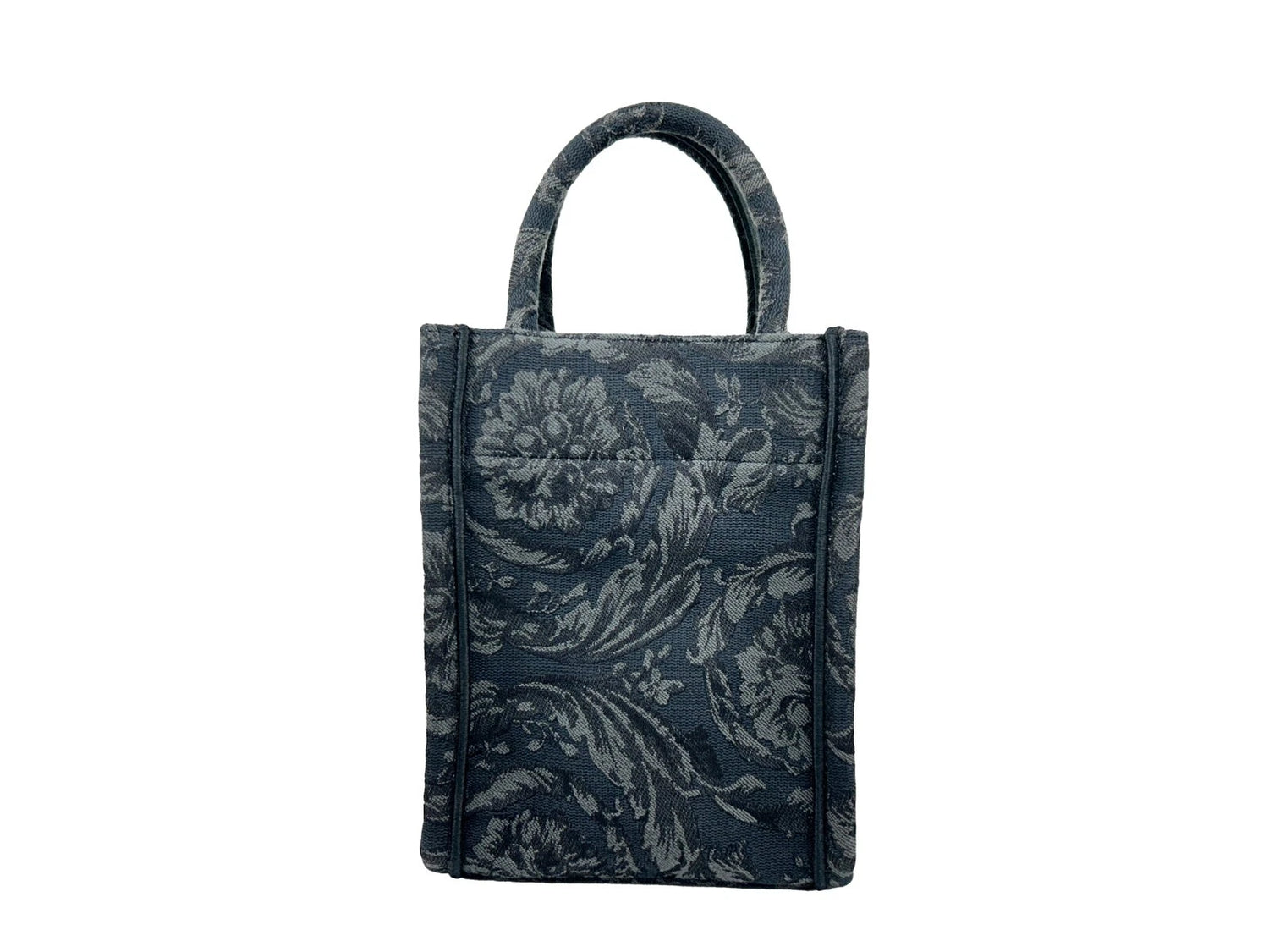 Versace Athena Barocco Mini Top Handle Tote Crossbody Bag Svart