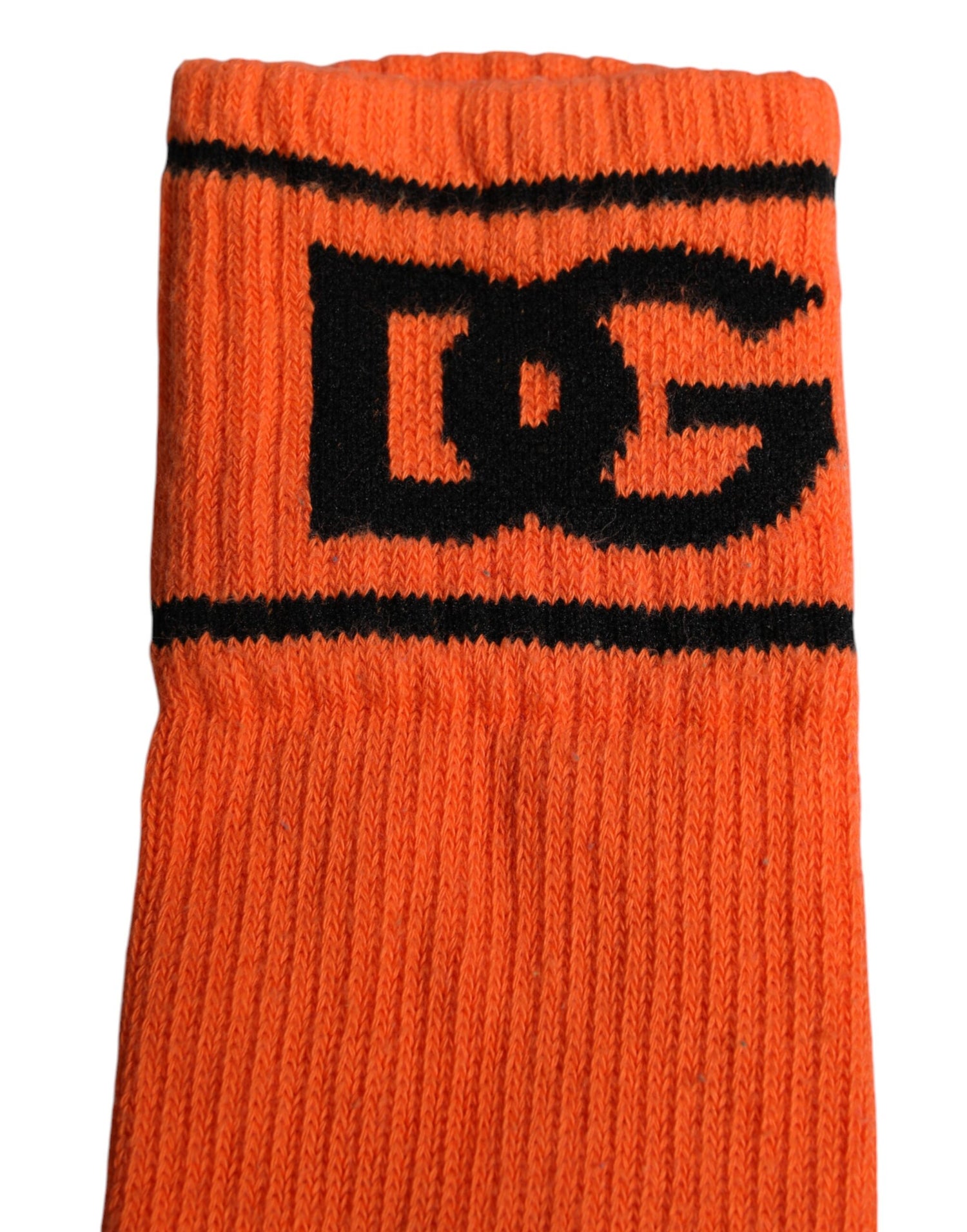 Dolce &amp;amp; Gabbana Orange Bomull DG Logotyp Mönstrade Öppen Tå Strumpor