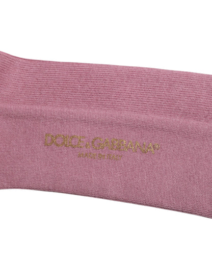 Dolce &amp;amp; Gabbana Rose Rosa Bomullsstrumpor Över Vaden
