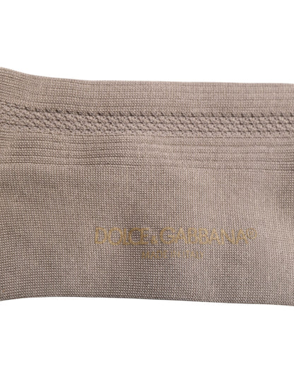 Dolce &amp;amp; Gabbana Bruna Bomulls Stretchiga Vadstrumpor Med Logotyp