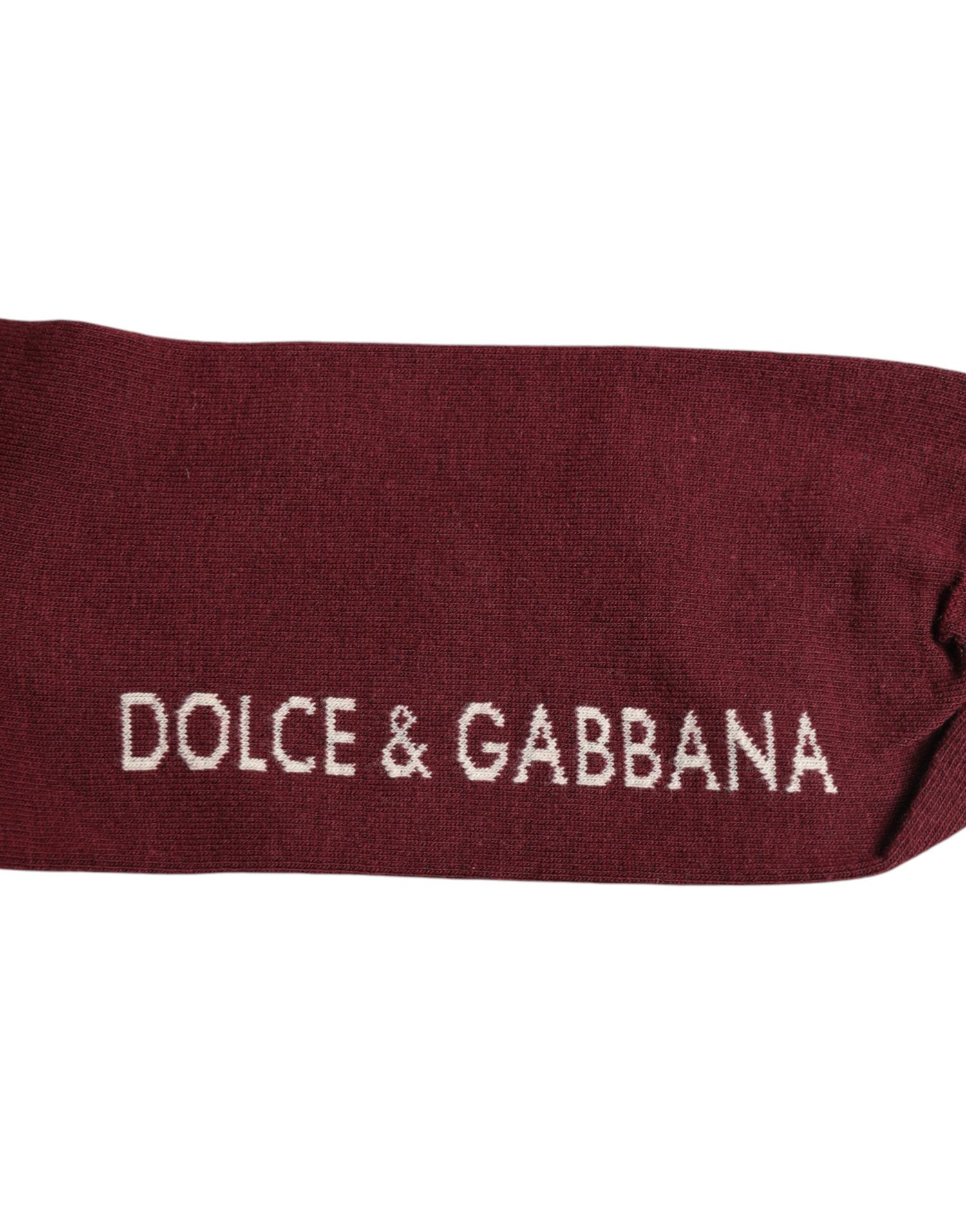 Dolce &amp;amp; Gabbana – Vinröda stretchiga logotypmönstrade strumpor med mitten av vaden