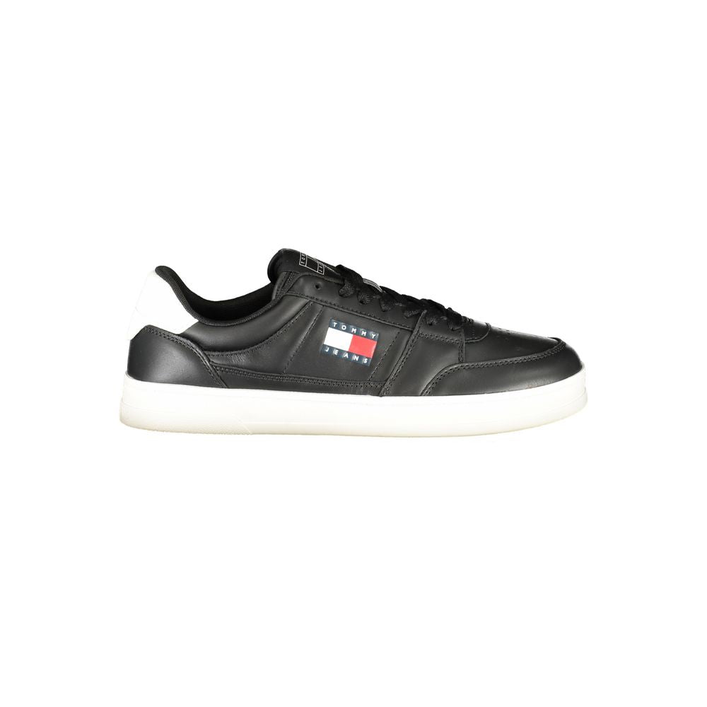 Tommy Hilfiger svarta lädersneakers för män