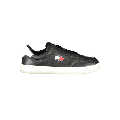 Tommy Hilfiger svarta lädersneakers för män