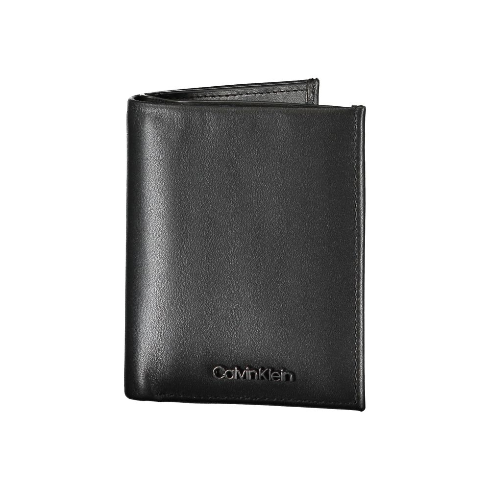 Calvin Klein Sleek svart läderplånbok med RFID