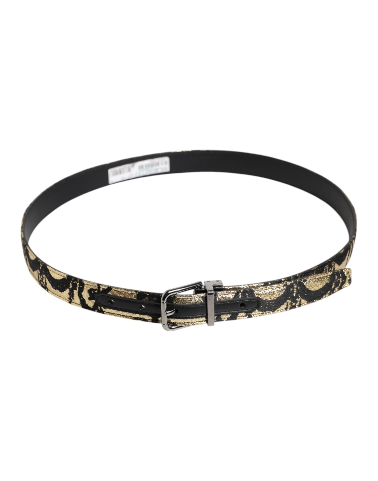 Dolce &amp;amp; Gabbana Flerfärgat Jacquard Läderbälte med Metallspänne