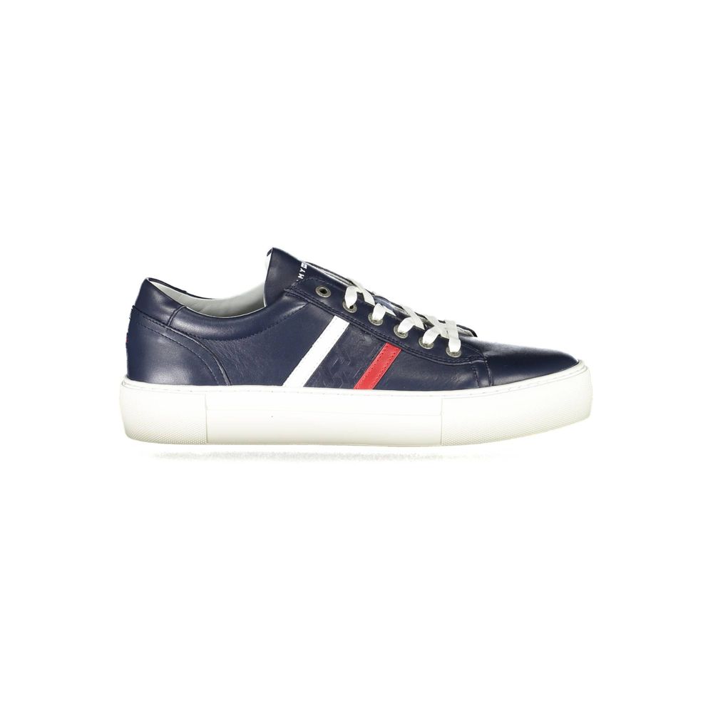 Tommy Hilfiger Blå Läder Herr Sneaker