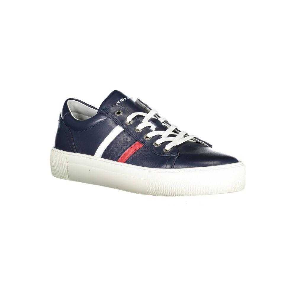 Tommy Hilfiger Blå Läder Herr Sneaker