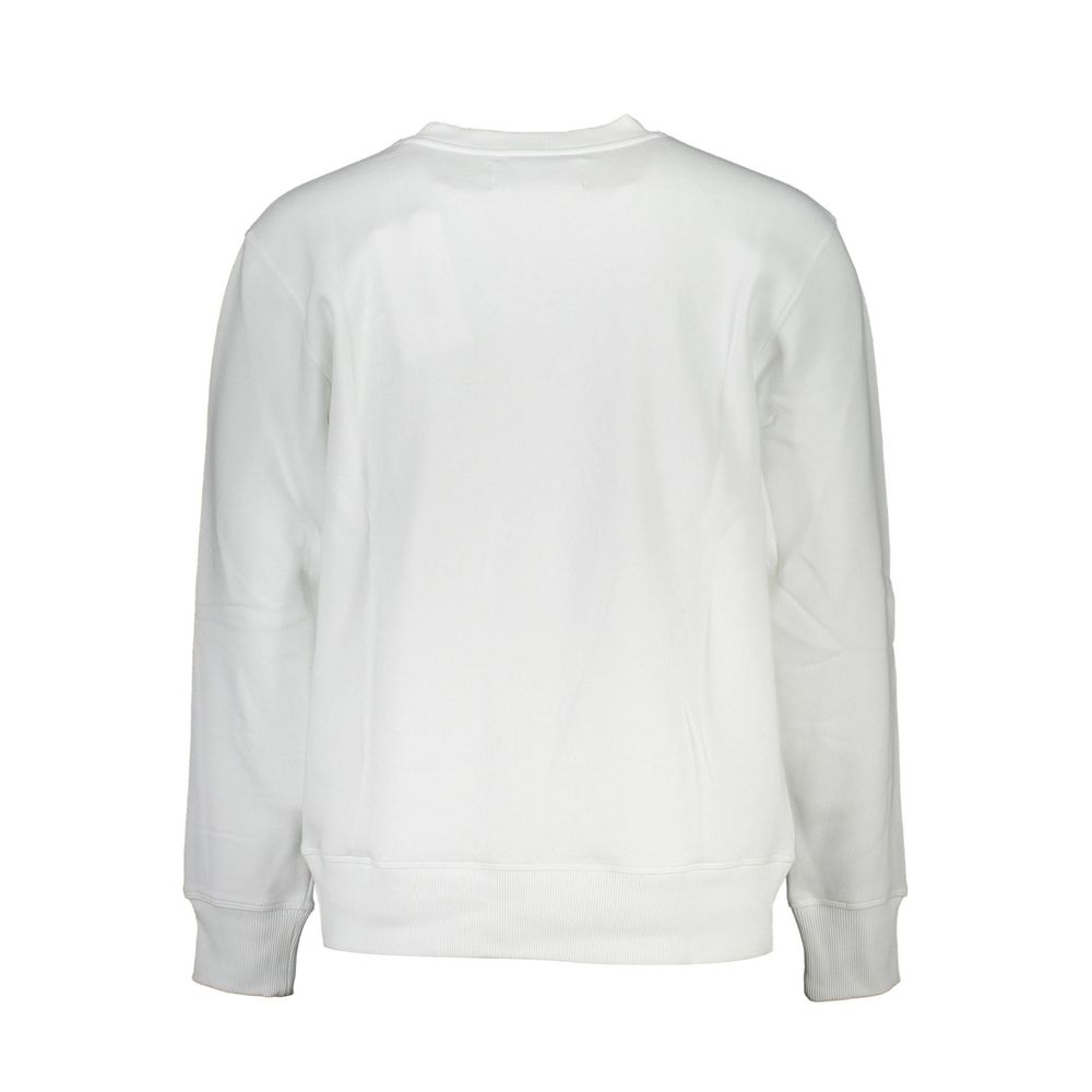 Calvin Klein Crisp White Rundringad Tröja i Bomullsblandning