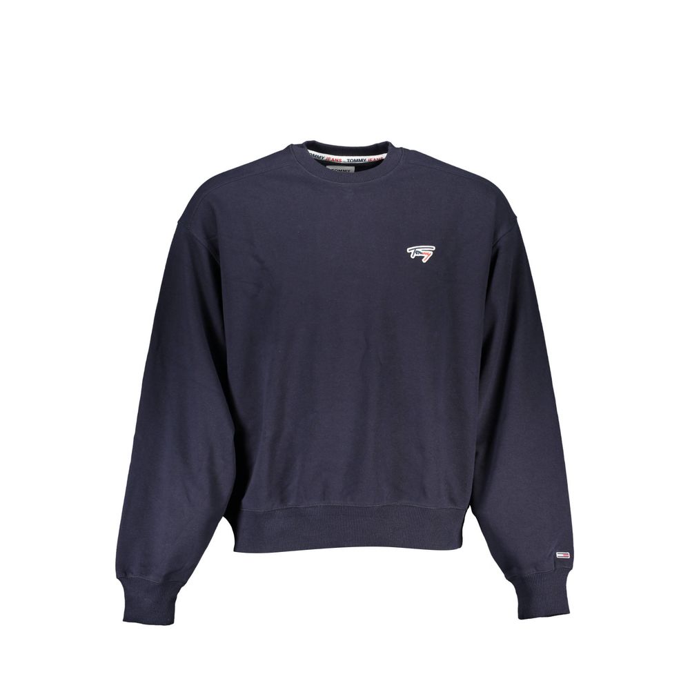 Tommy Hilfiger Chic Blå Rundringad Tröja med Logotypdetalj