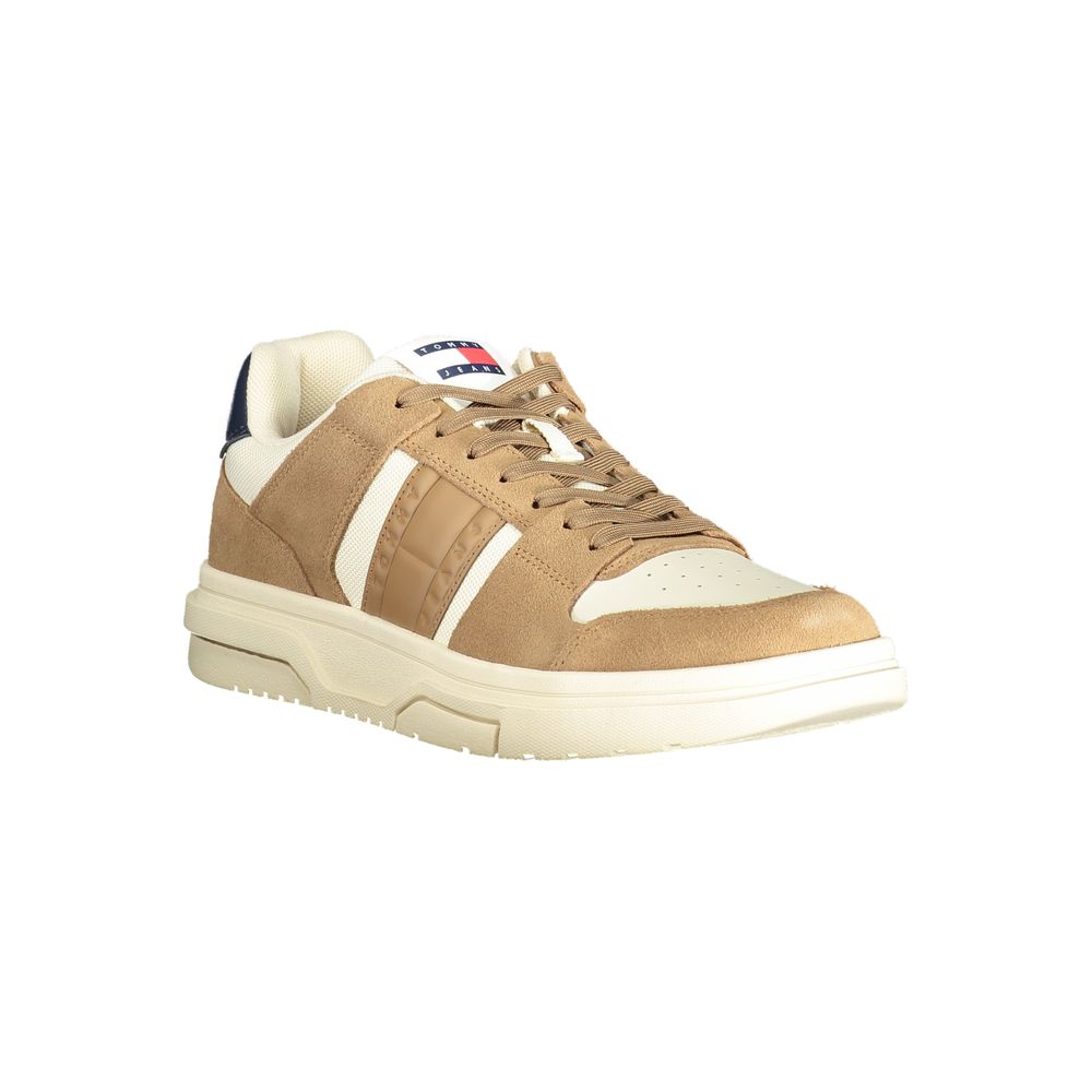Tommy Hilfiger Beige Läder Herr Sneaker