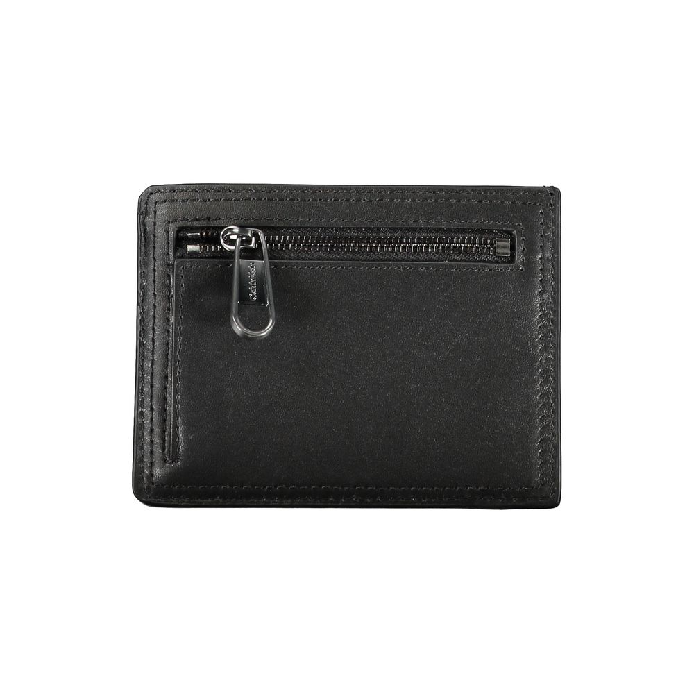 Calvin Klein Sleek svart myntväska i läder med korthållare