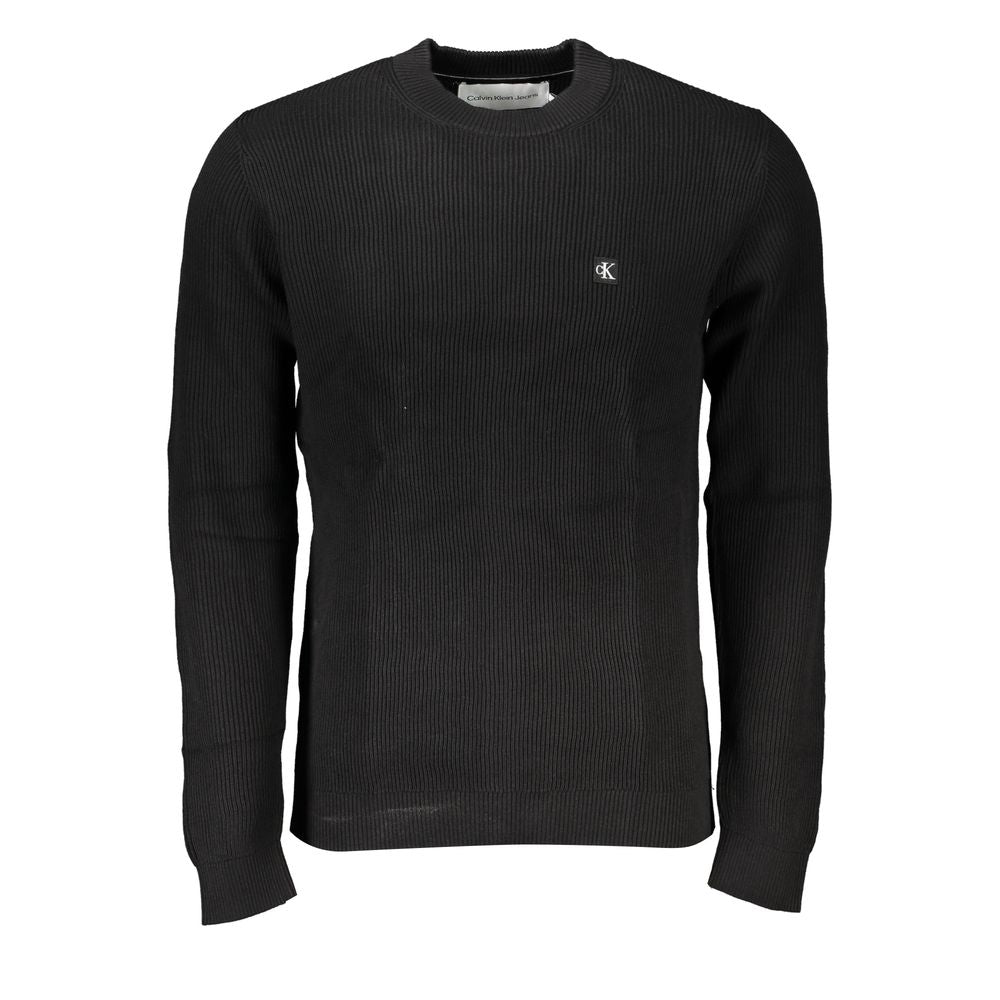 Calvin Klein Sleek svart rundhalsad tröja med logotyp