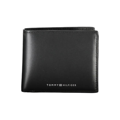 Tommy Hilfiger elegant svart läderplånbok för den moderna mannen
