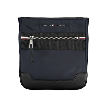 Tommy Hilfiger Sleek Blå Axelväska med Kontrastdetaljer
