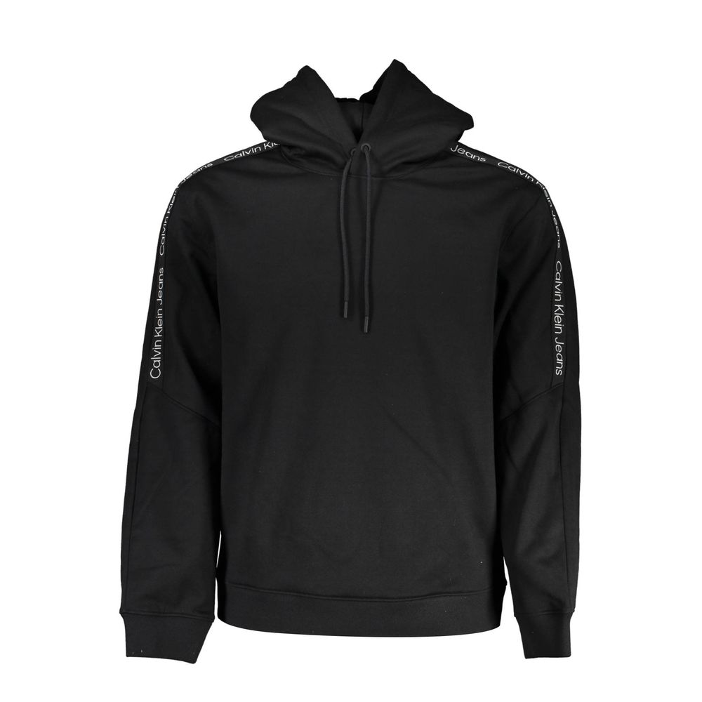 Calvin Klein – Sleek fleece-tröja med huva i svart