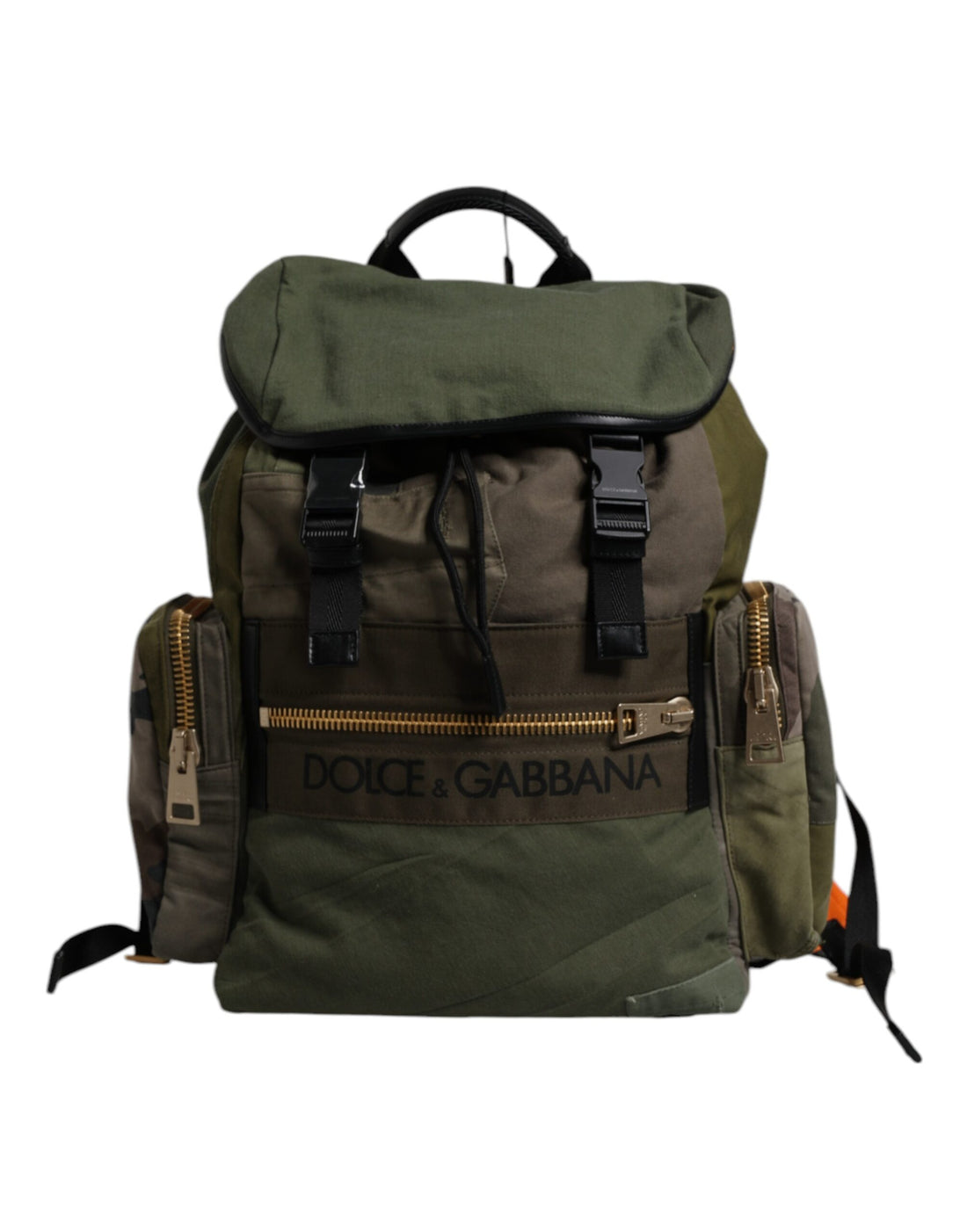Dolce &amp;amp; Gabbana Grön Patchwork Reseryggsäck Militärväska