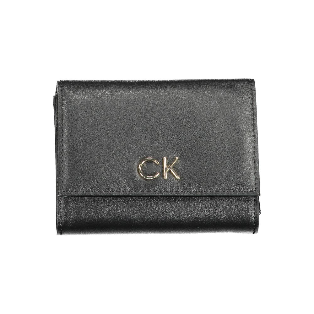 Calvin Klein svart polyesterplånbok för kvinnor