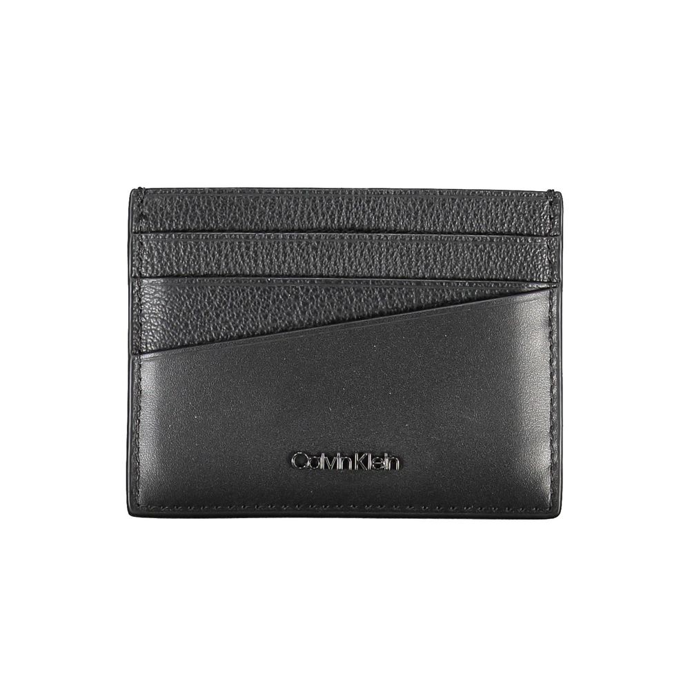 Calvin Klein elegant korthållare i läder i tidlös svart