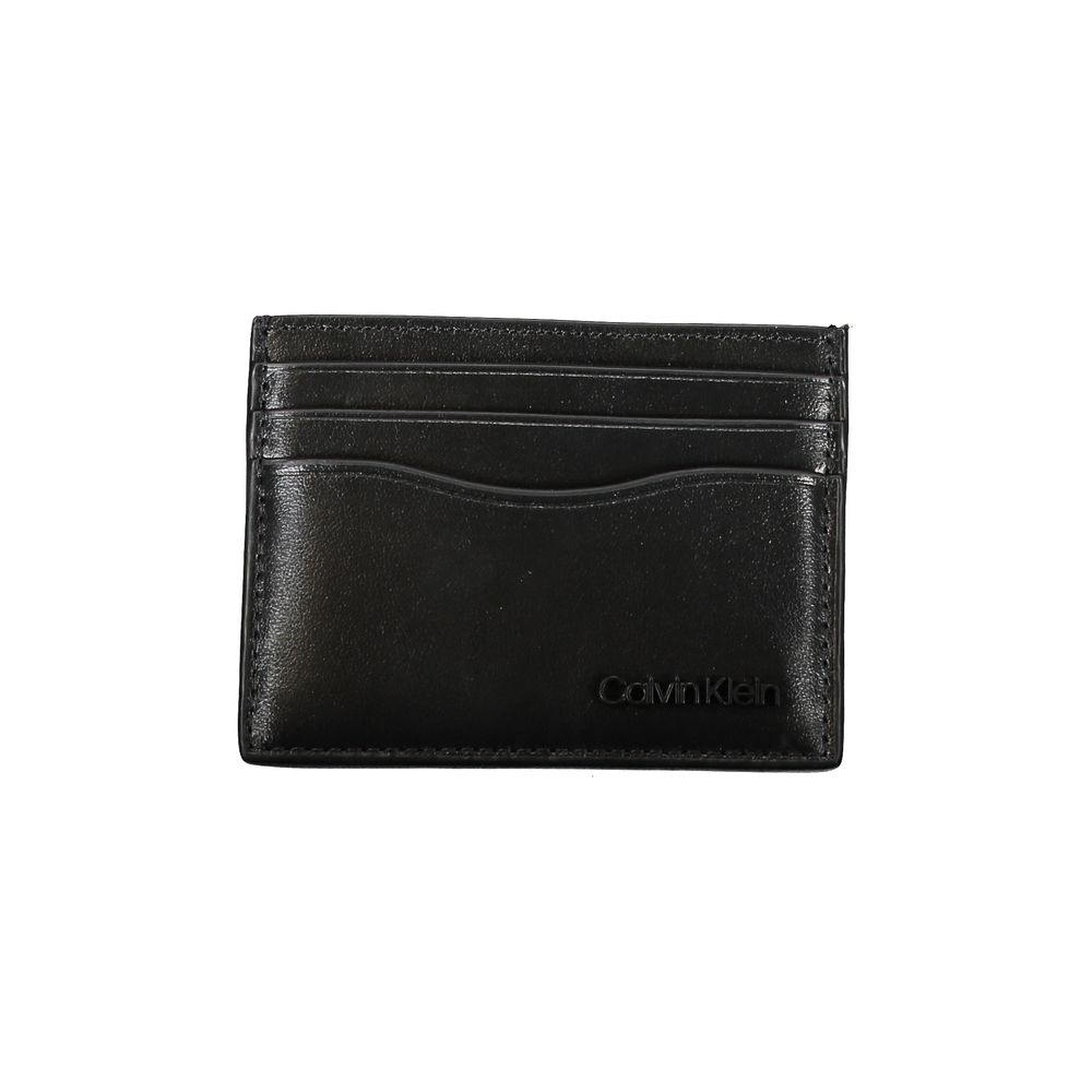 Calvin Klein Sleek svart läderkorthållare