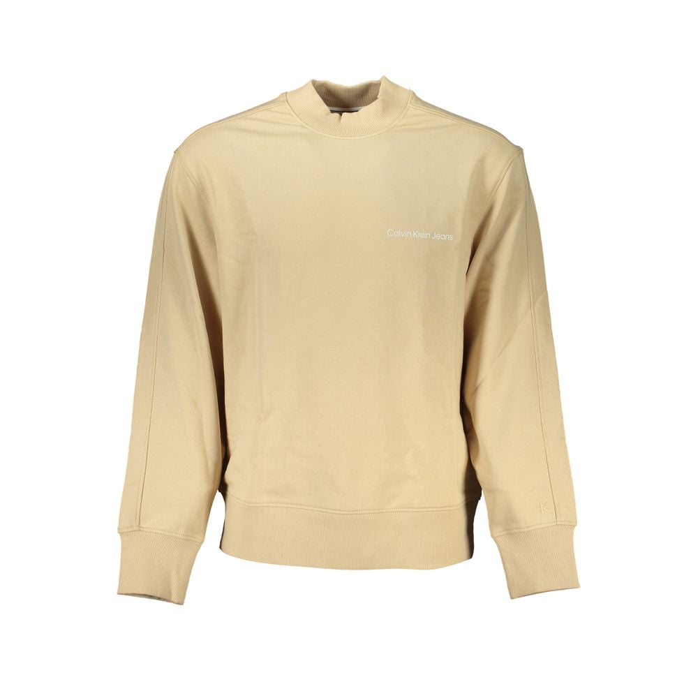 Calvin Klein Beige Rundringad Tröja med Logotyp